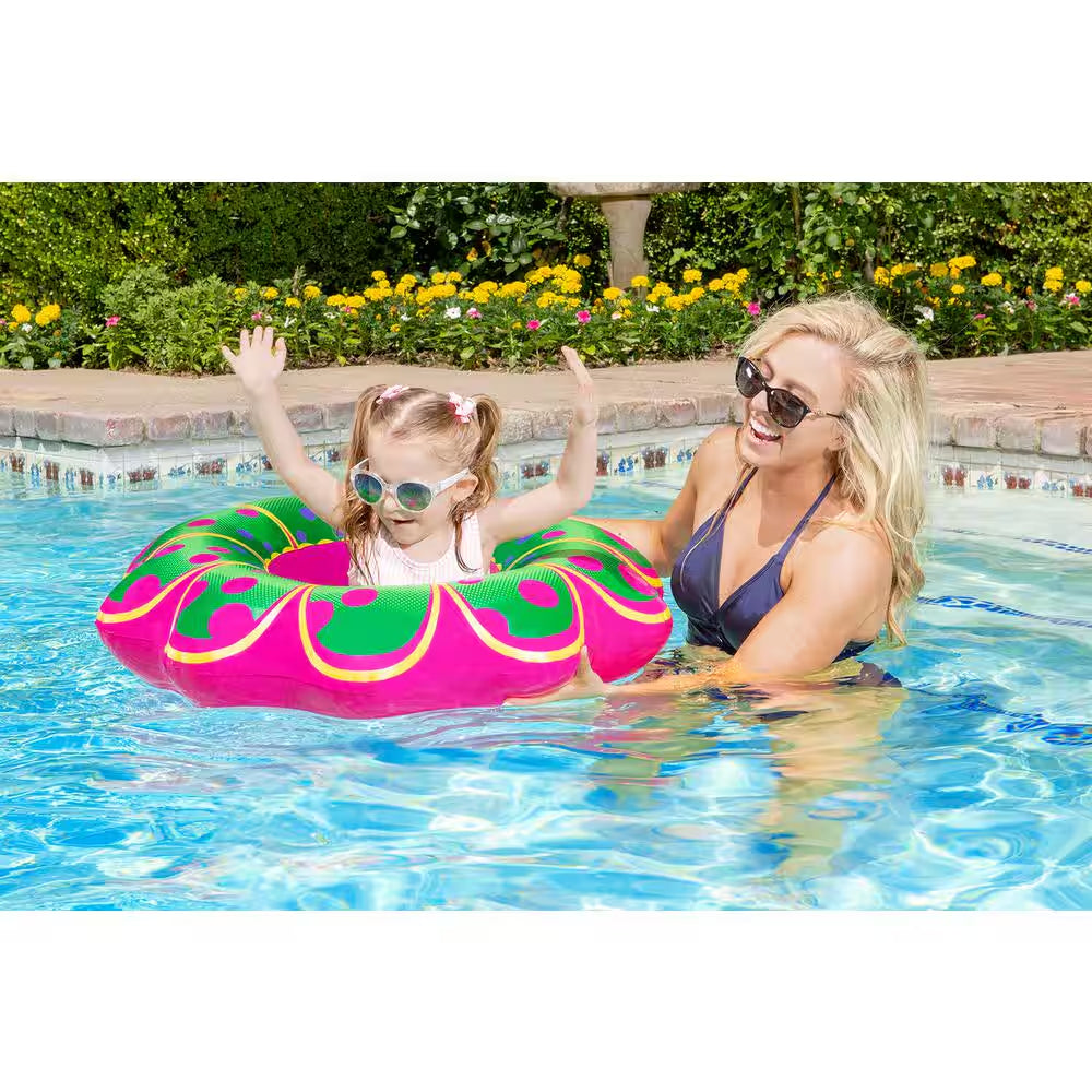 Swimming Pool Inflatable Pink Flower Baby Rider Float