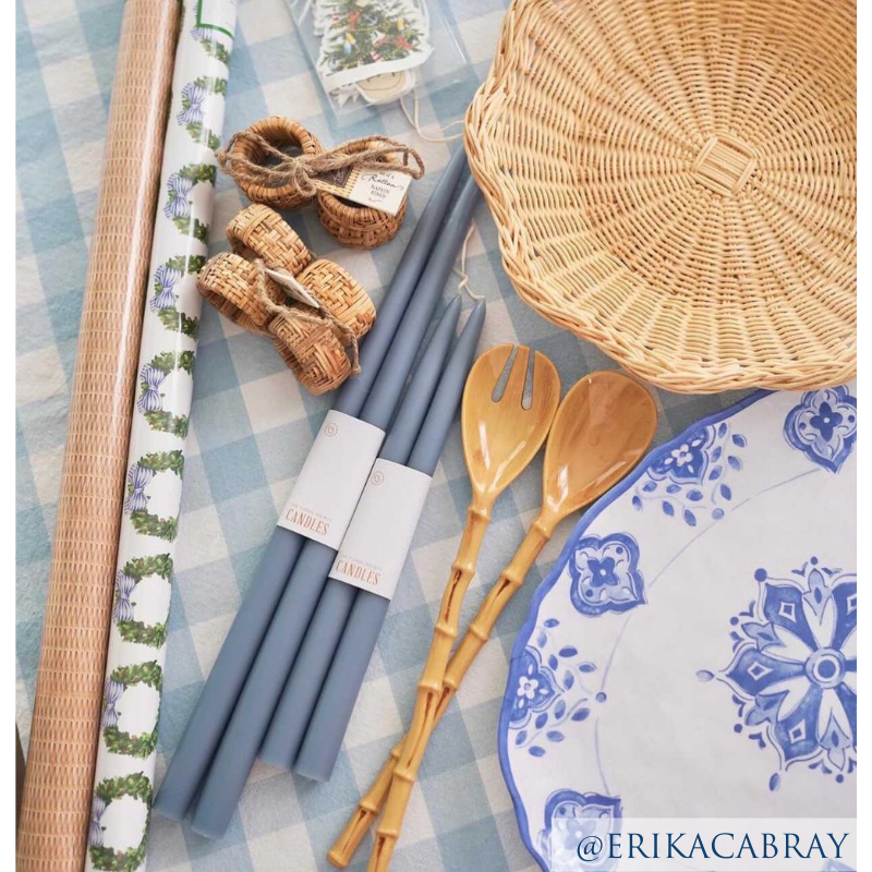 Dusty Blue Taper Candles