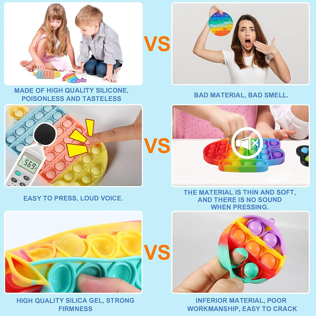 Easter Basket Stuffers, Popit Fidget Toy,Popit Sensory Toys ,Christmasgifts for Kids, Popit Birthday Gifts for Kids & Teens, Autism Special Needs Stress Reliever.