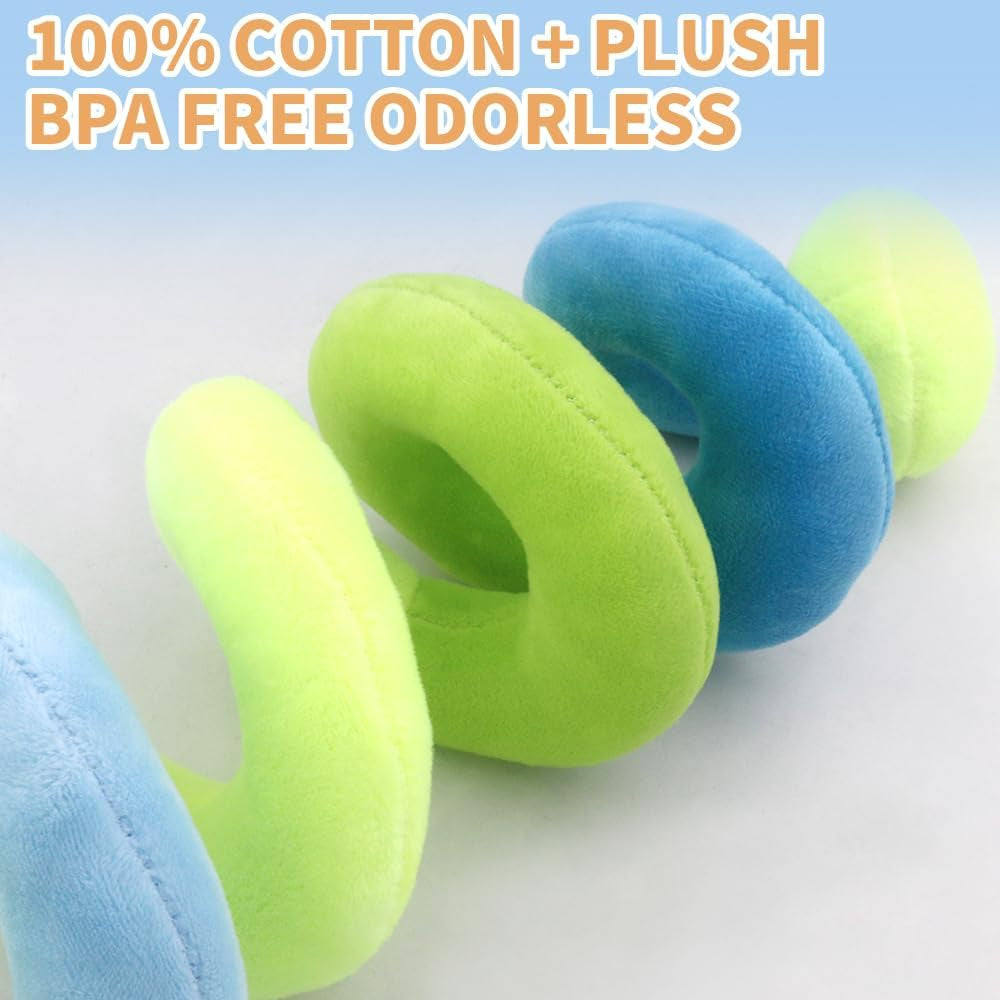 Baby Car Seat Toys, Activity Spiral Hangings Pram Toys, Plush Crib Toys with Squeaky for Boy or Girl (Duck)