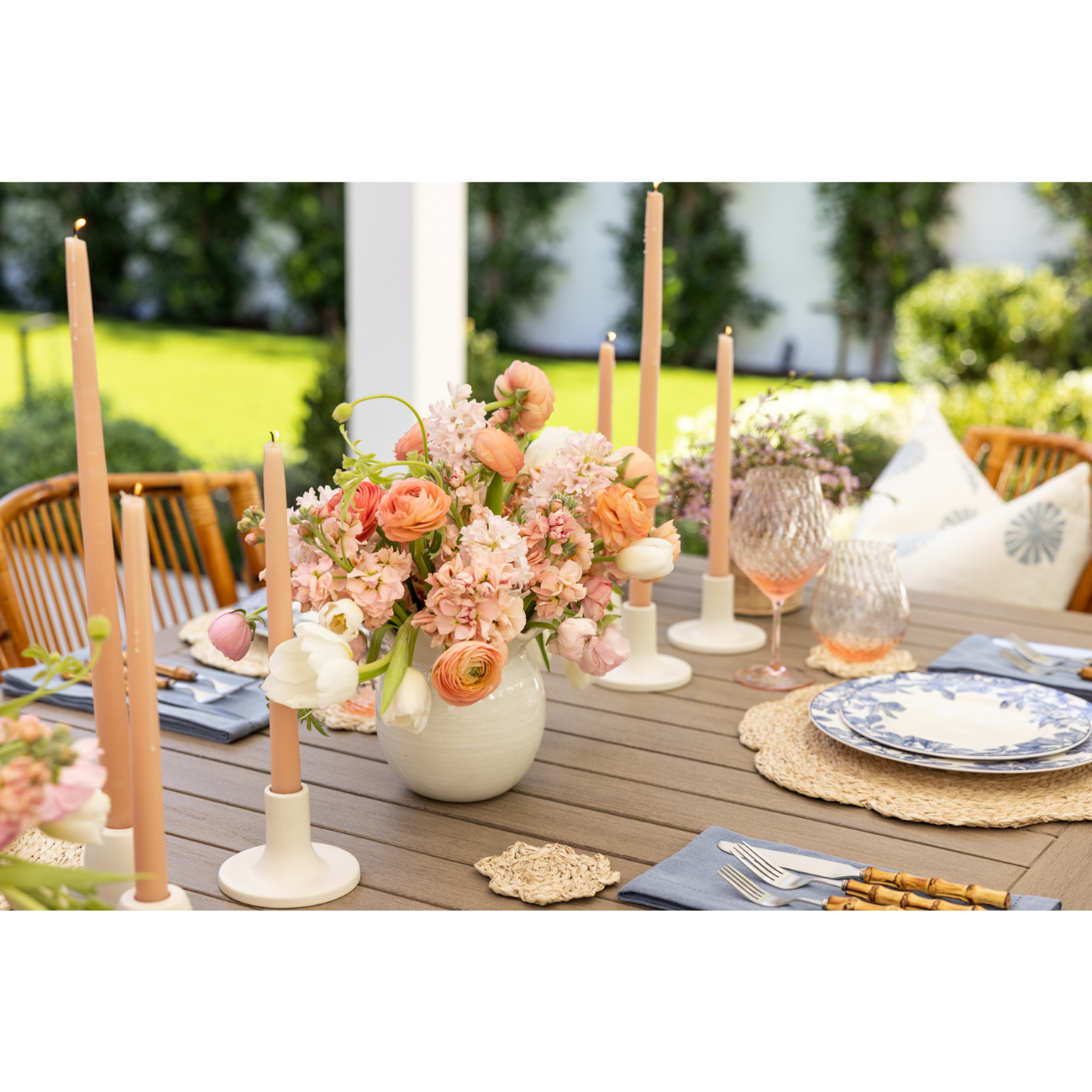 Shell Pink Taper Candles