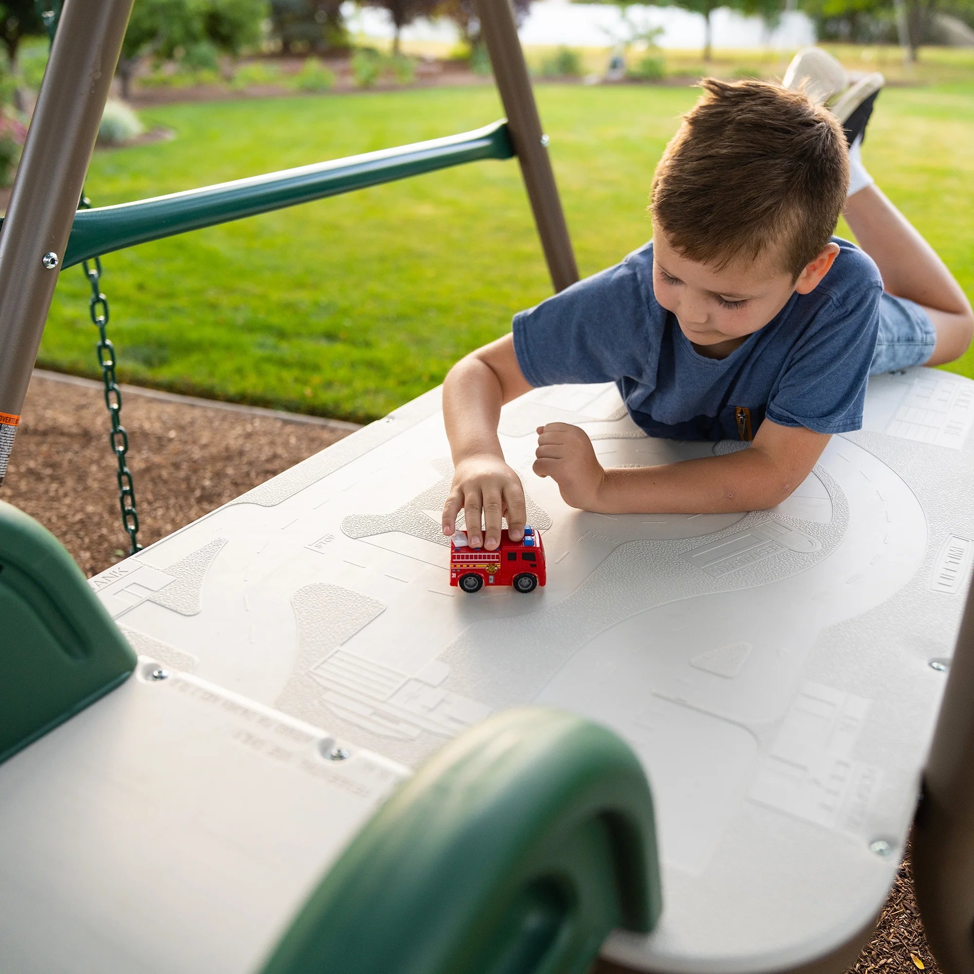 Kid'S Outdoor Climb & Slide Swing Set with Belt Swings and Trapeze Bar (91142)