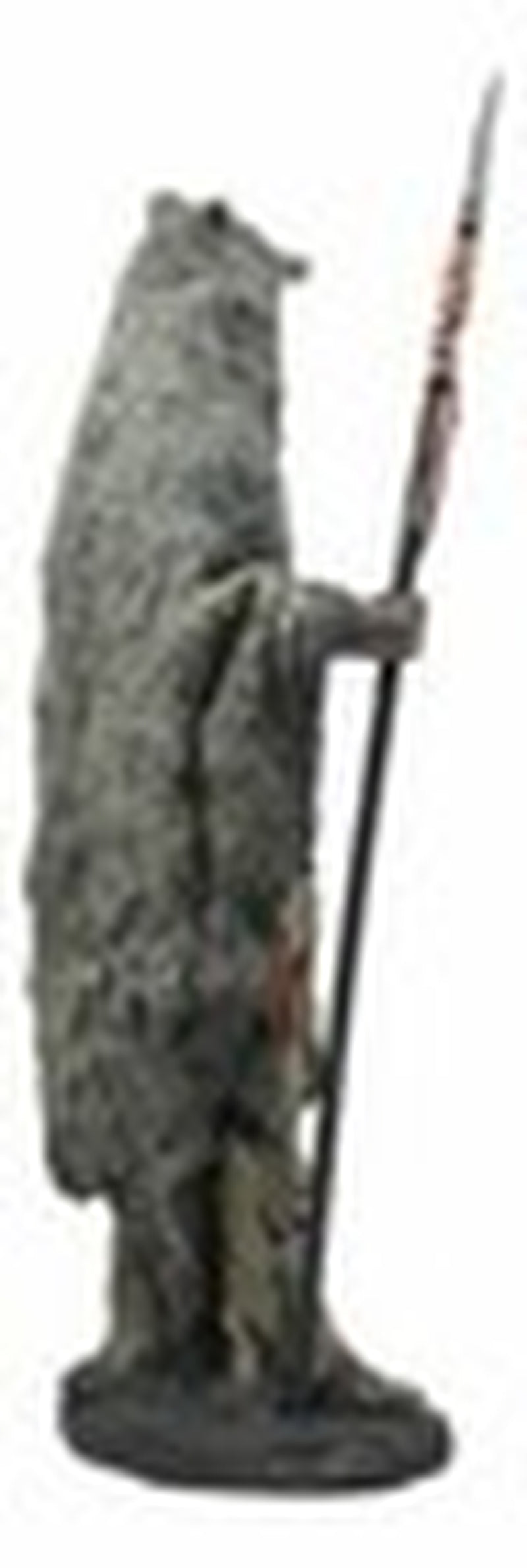 Brave Tribal Indian Native Warrior Hunter with Bear Headdress Winter Coat Statue