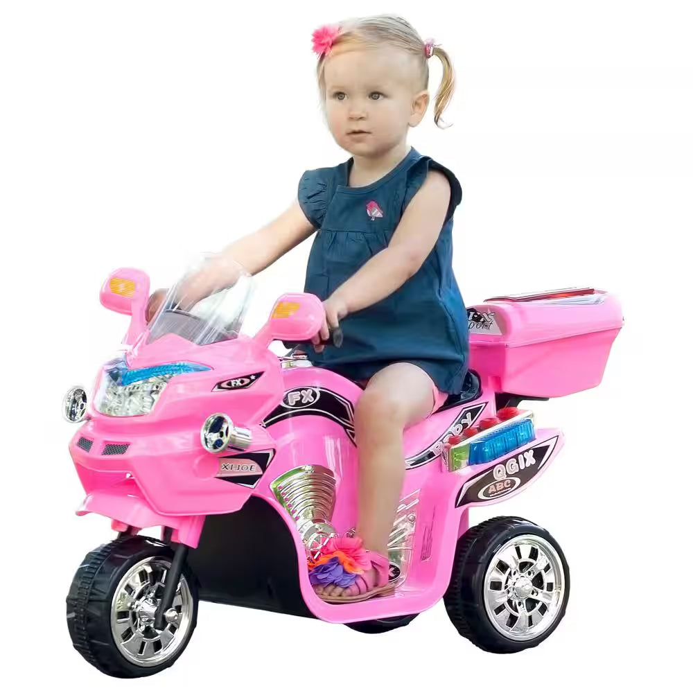 3-Wheel Battery Powered Motorcycle Ride on Toy in Pink