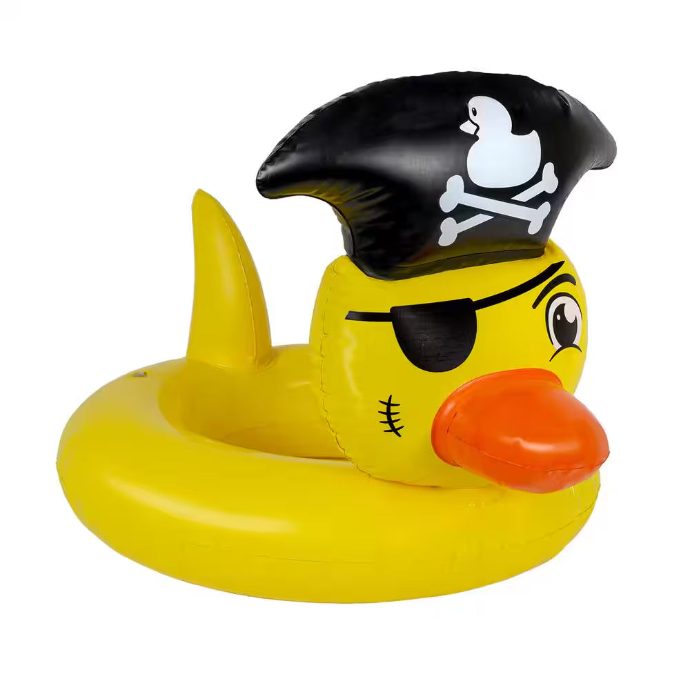 Pirate Duck Tube Inflatable Swimming Pool Float, Yellow