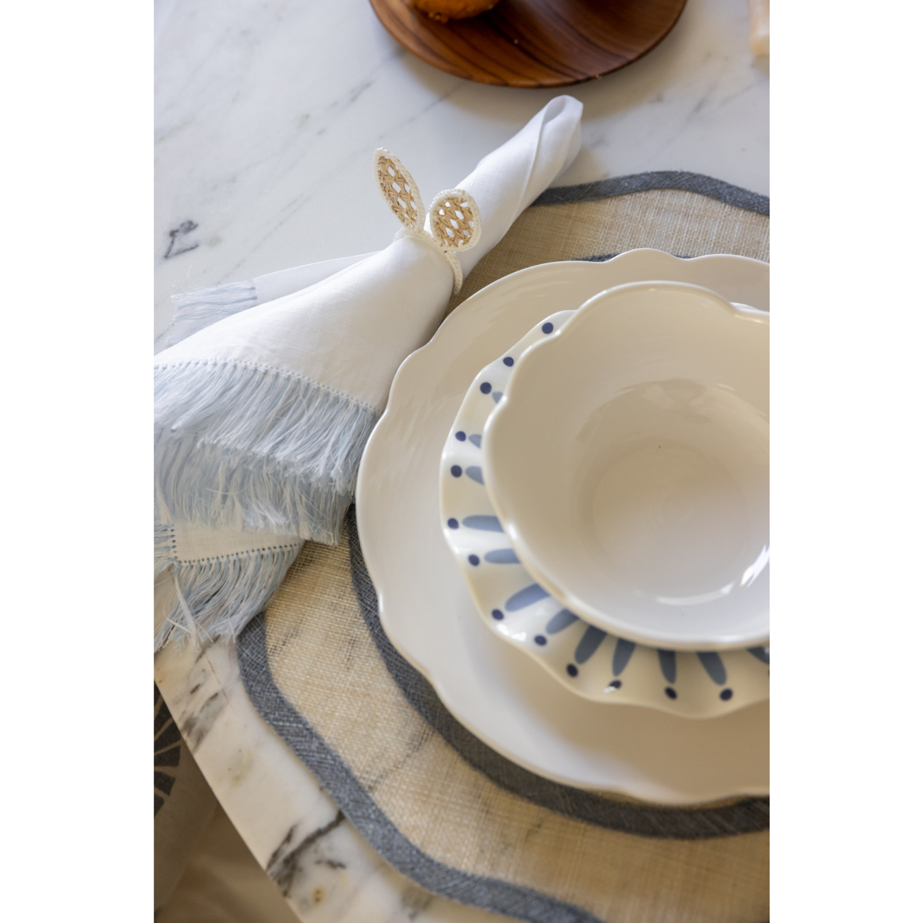 Scallop Melamine Dinner Plates - Set of 4