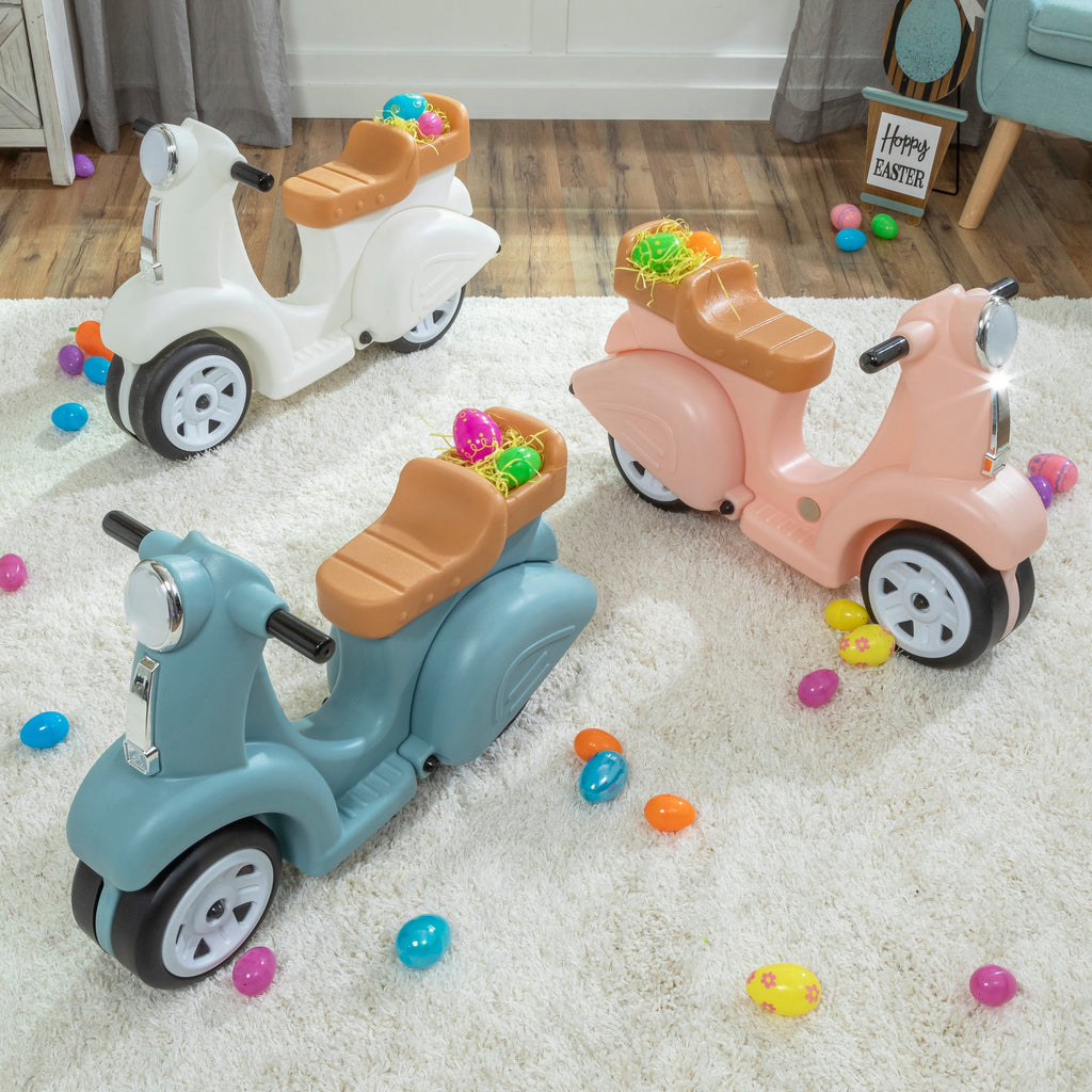 Ride along Aqua Scooter Plastic Toddler Foot-To-Floor Riding Toy for Ages 18M-4Y