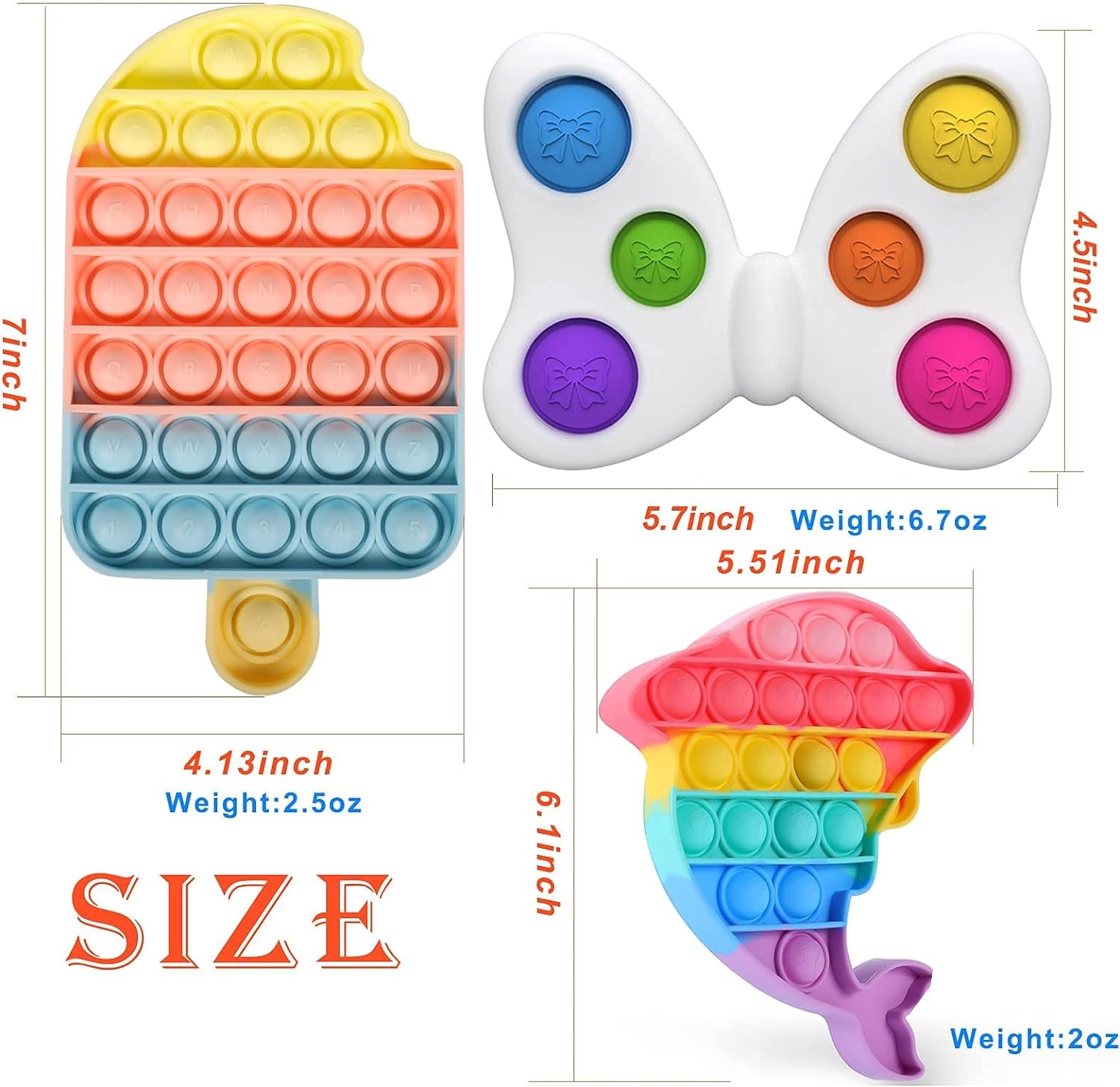 Easter Basket Stuffers, Popit Fidget Toy,Popit Sensory Toys ,Christmasgifts for Kids, Popit Birthday Gifts for Kids & Teens, Autism Special Needs Stress Reliever.