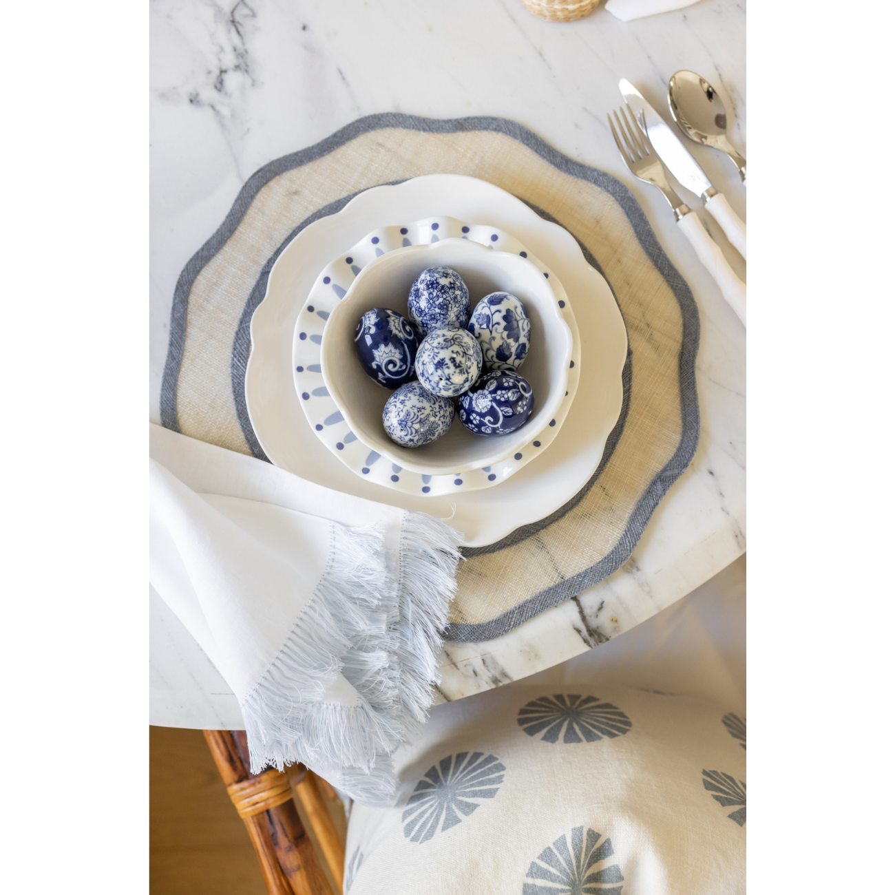 Scallop Melamine Dinner Plates - Set of 4
