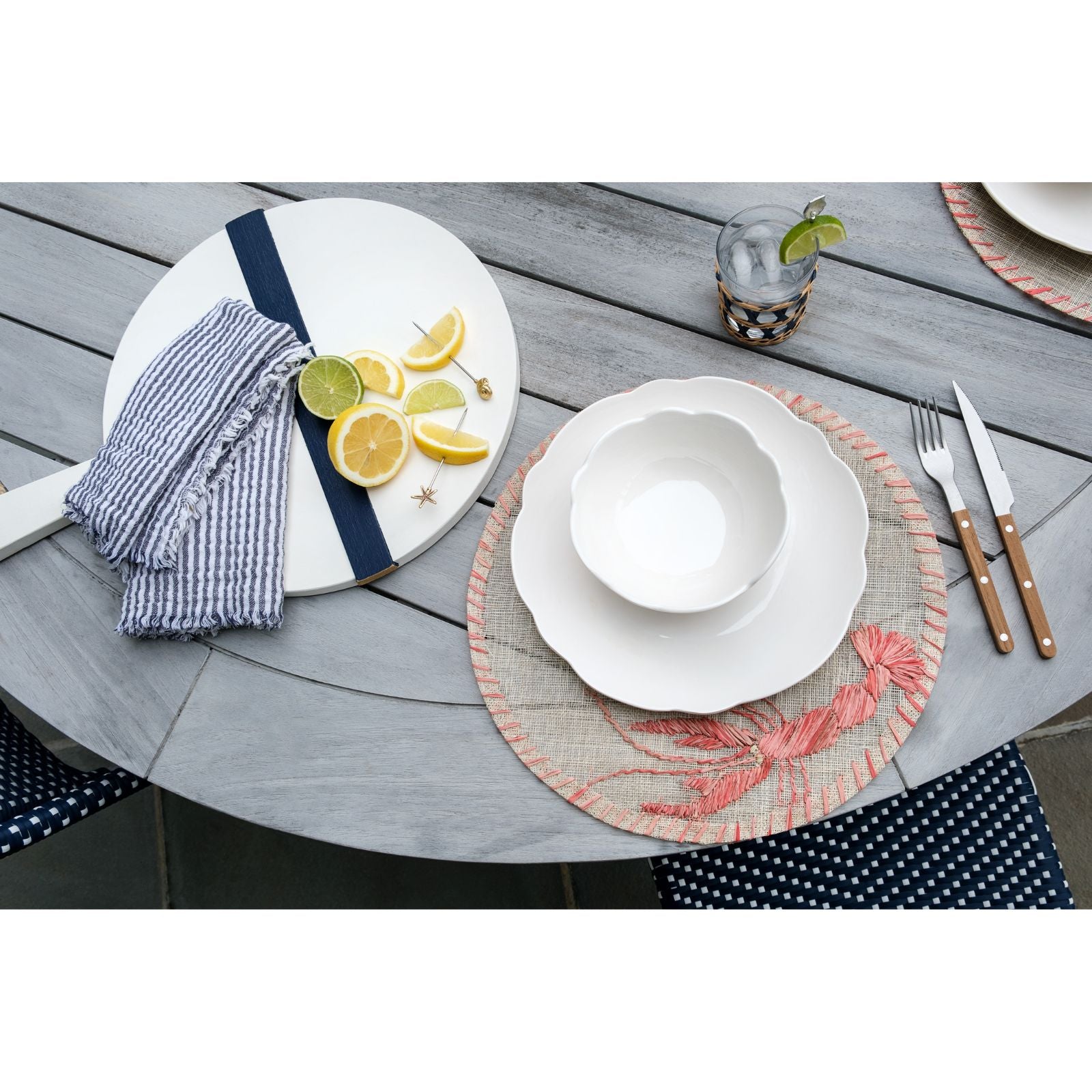 Scallop Melamine Dinner Plates - Set of 4