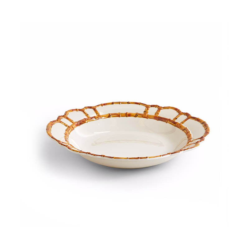 Bamboo Melamine Shallow Bowl