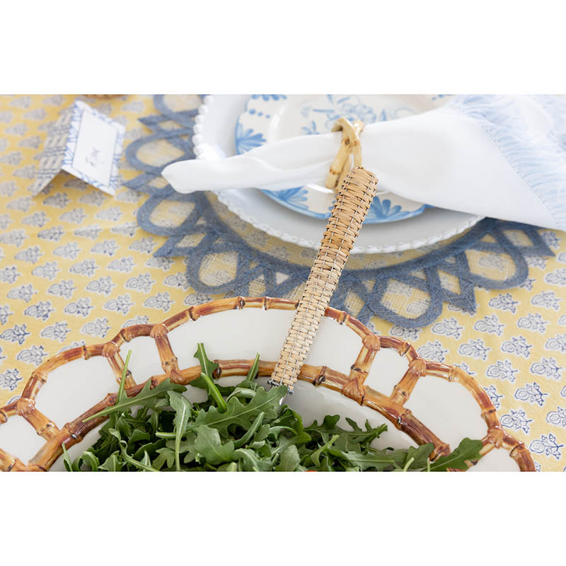 Bamboo Melamine Shallow Bowl