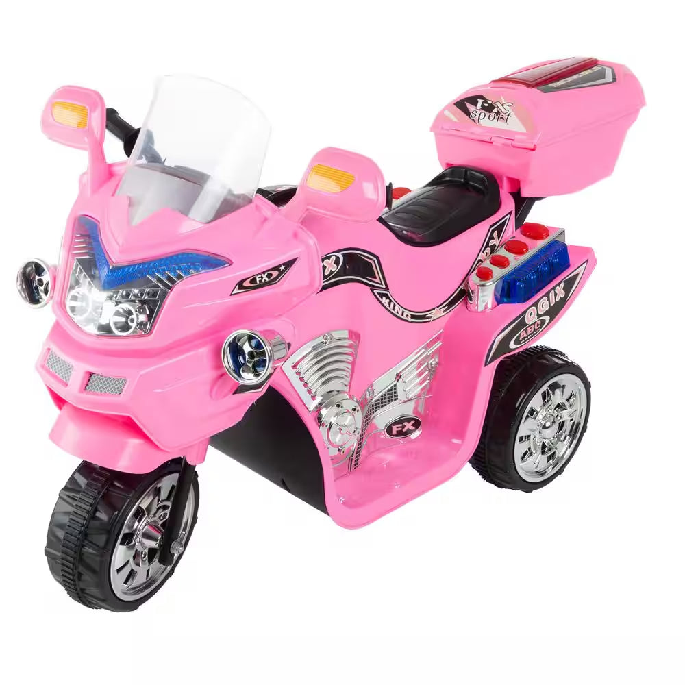 3-Wheel Battery Powered Motorcycle Ride on Toy in Pink
