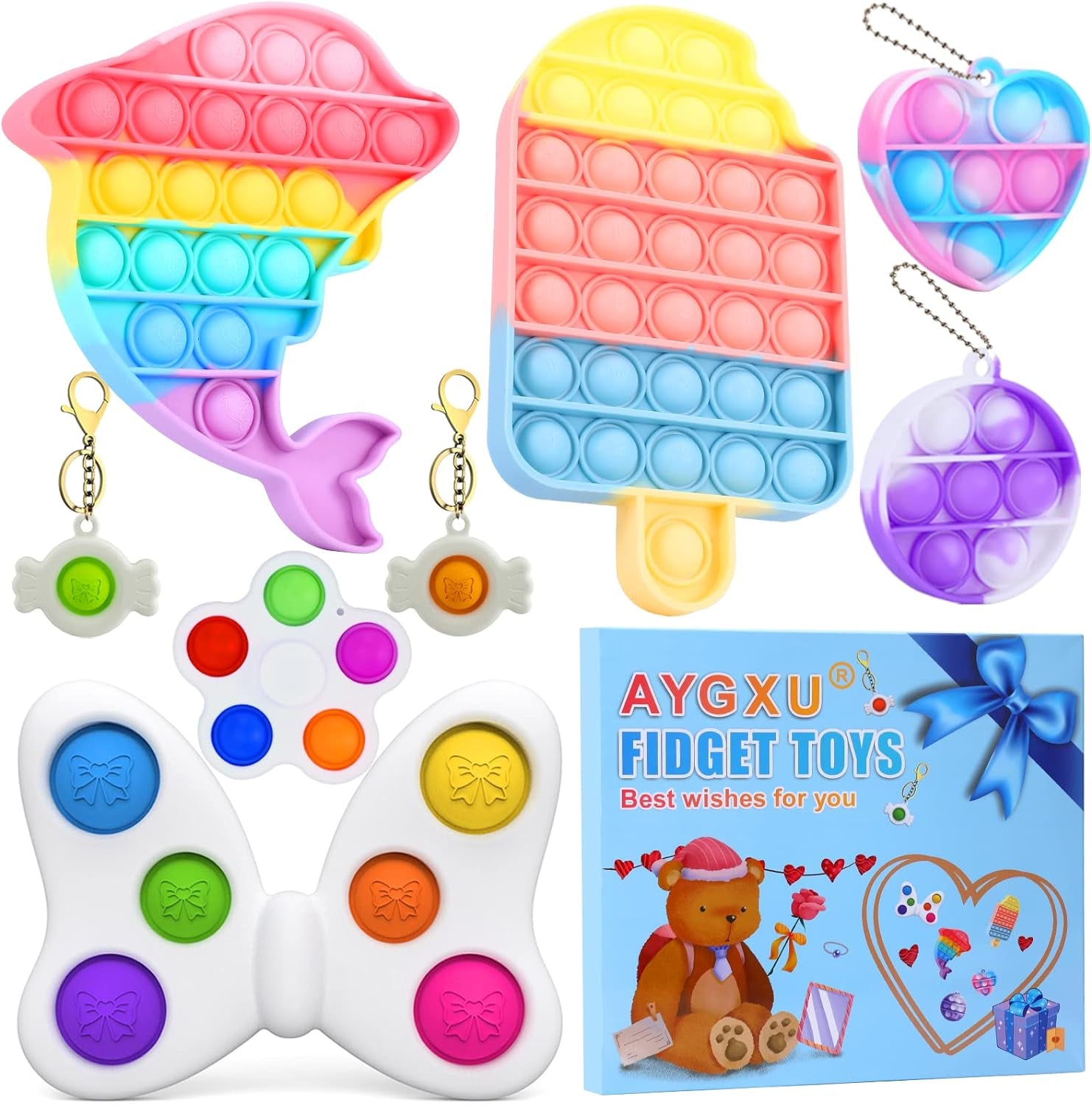 Easter Basket Stuffers, Popit Fidget Toy,Popit Sensory Toys ,Christmasgifts for Kids, Popit Birthday Gifts for Kids & Teens, Autism Special Needs Stress Reliever.
