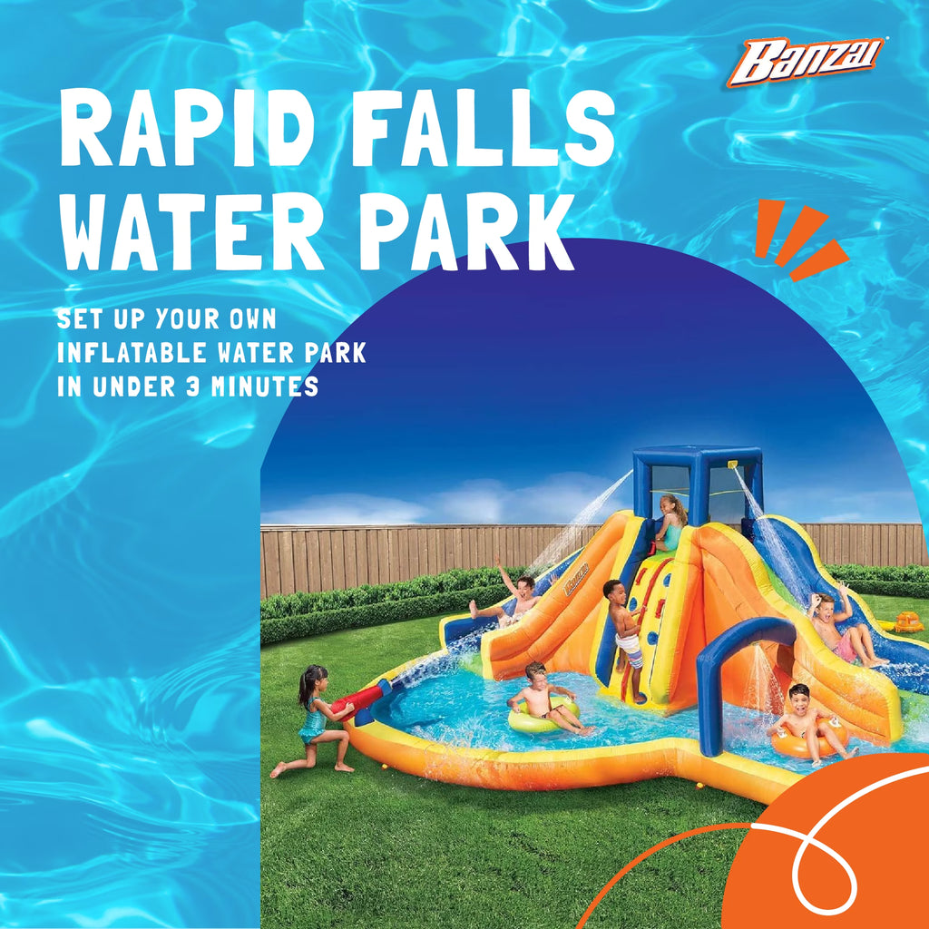 Rapid Falls Dual Slides Water Park & Climbing Rope Lagoon, Ages 5-12
